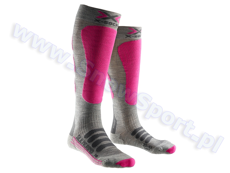 Skarpety X-Socks Ski Silk Merino Lady grey fuchsia najlepsza cena